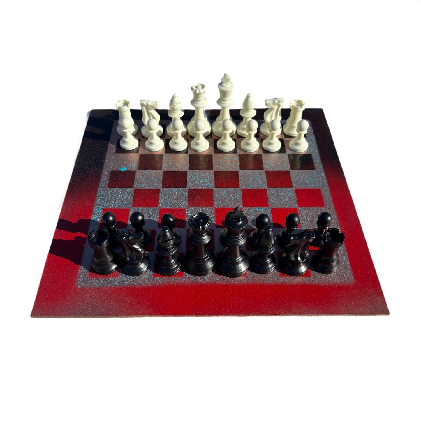 Speckled Golden Red - Painted Chess Set