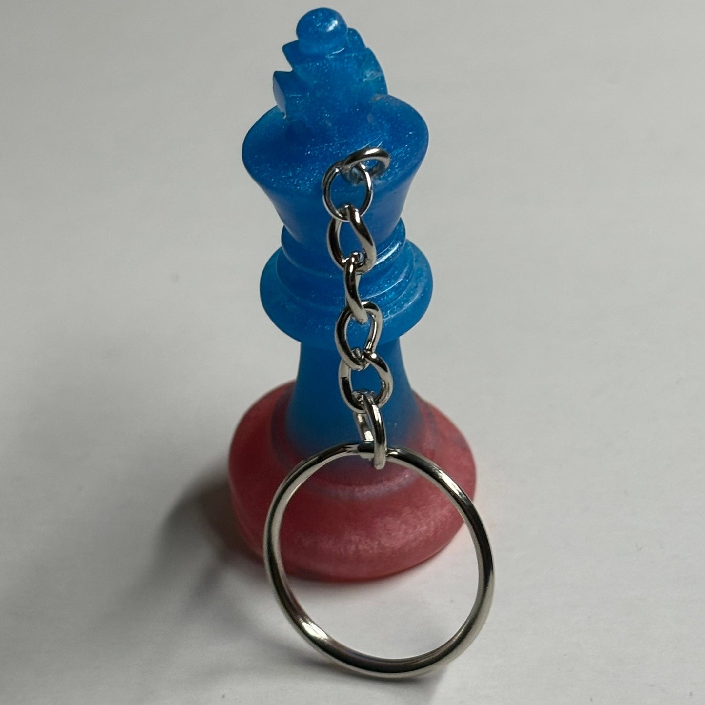 Blue Slanted King - Handmade Resin Keychain