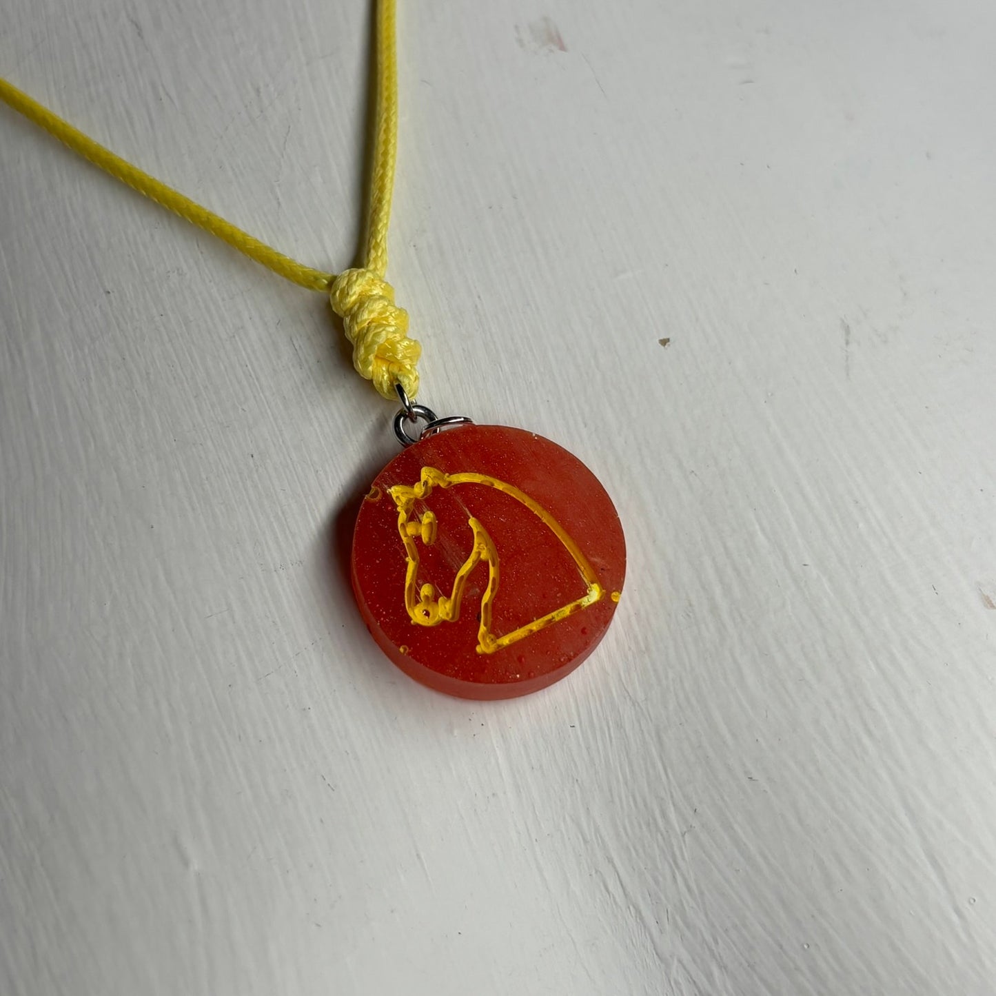 Red Knight - Handmade Resin Chess Necklace