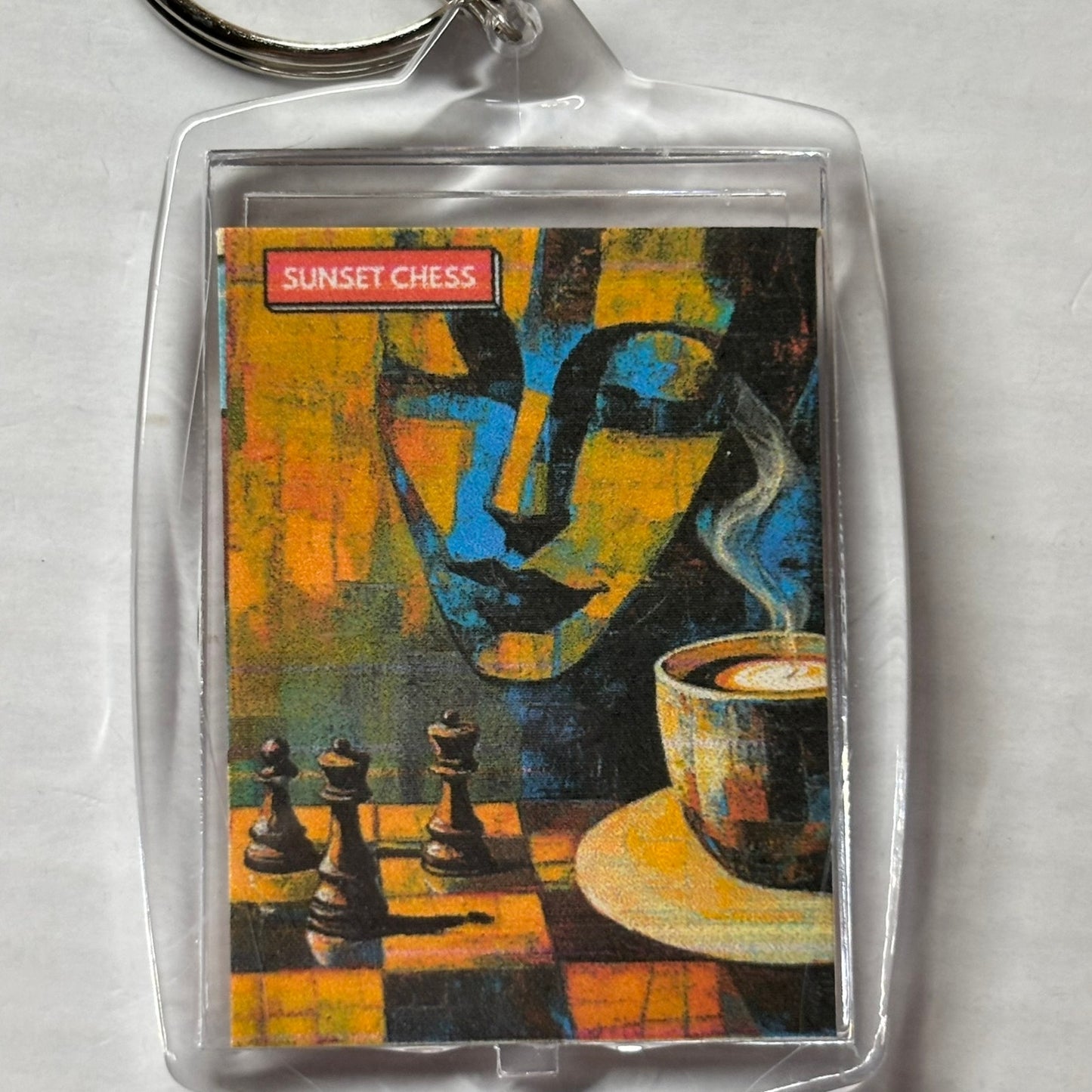 Coffee Girl - Chess  Photo Keychain