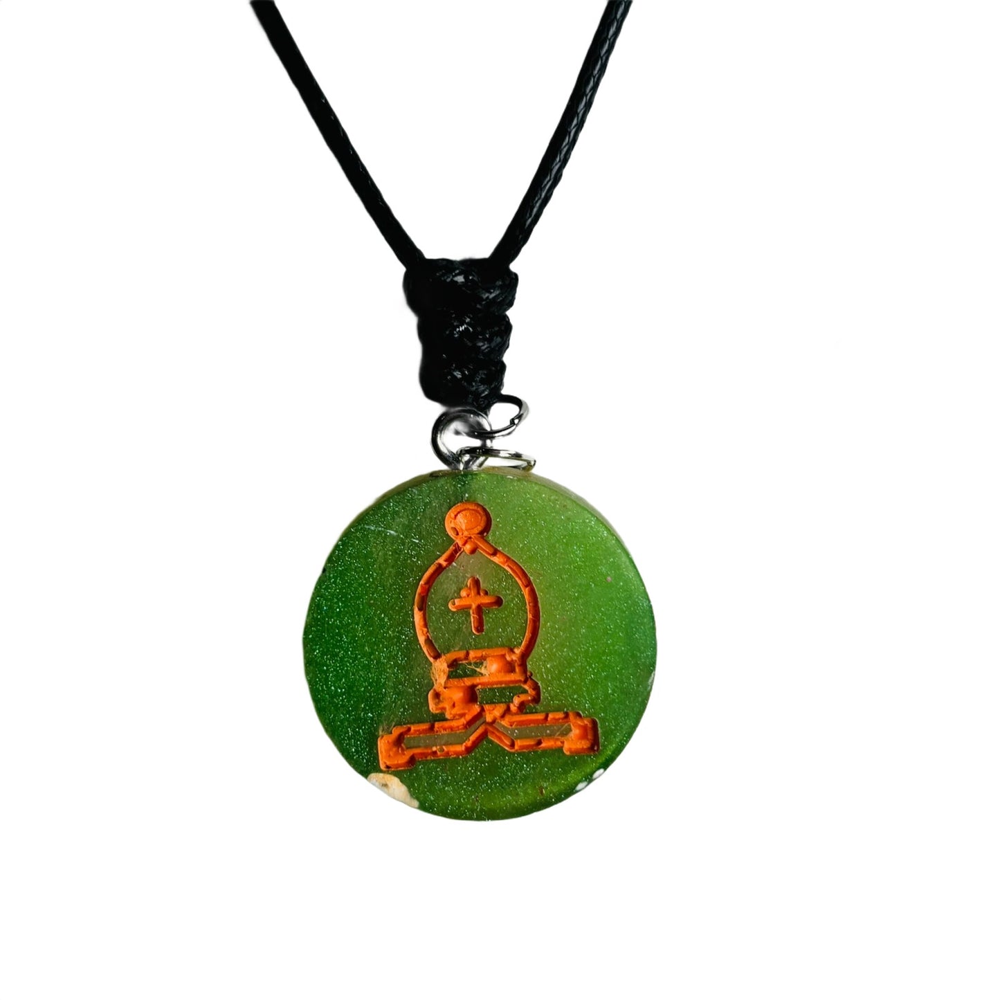 Green Bishop - Handmade Resin Chess Necklace
