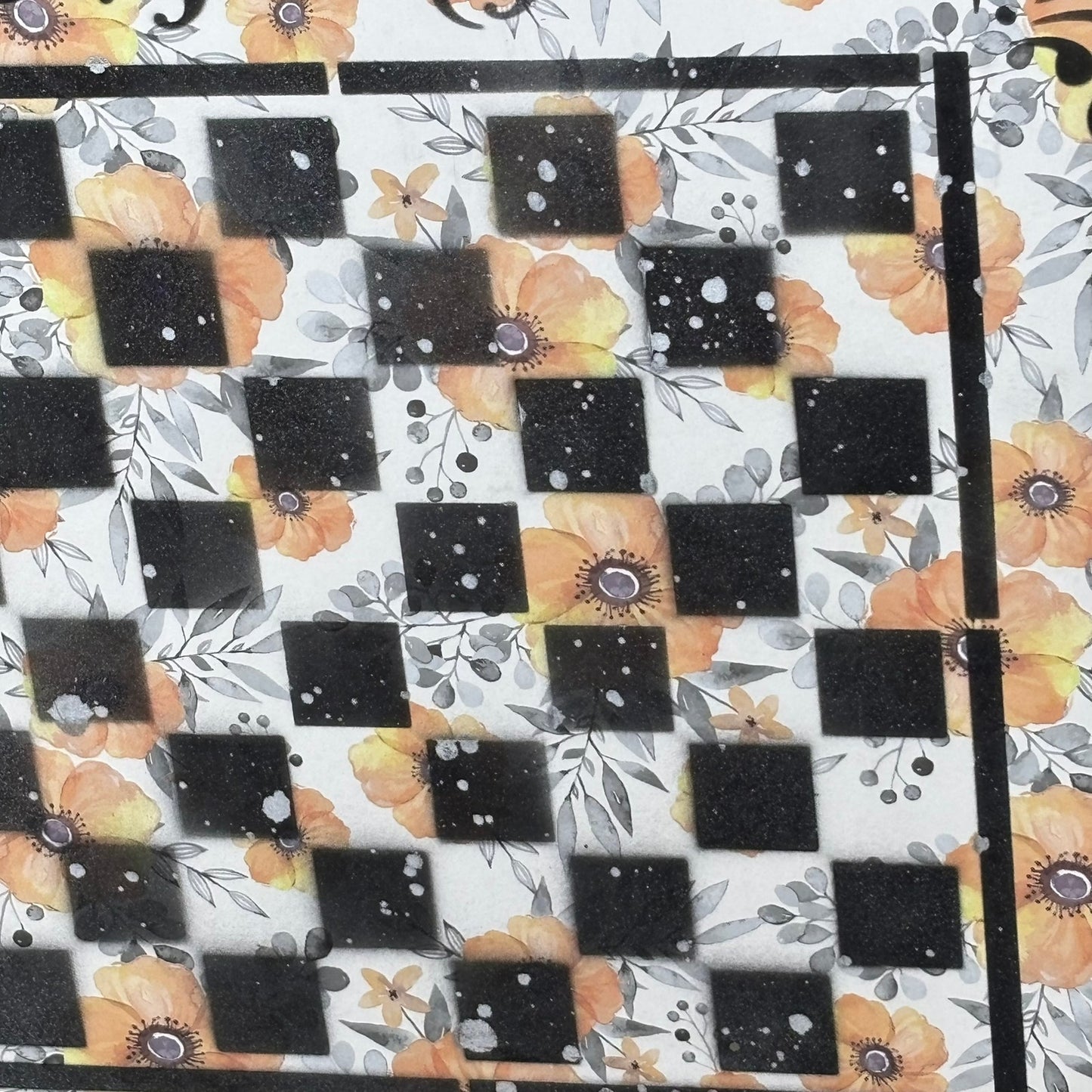 Yellow Flowered Simplicity - Scrapbook Chess Board