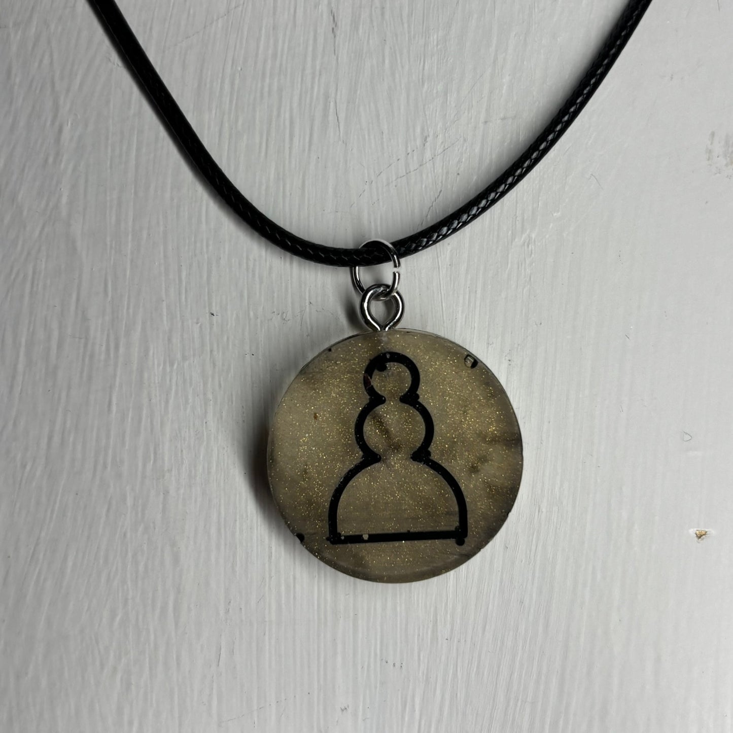Vintage Pawn - Handmade Resin Chess Necklace