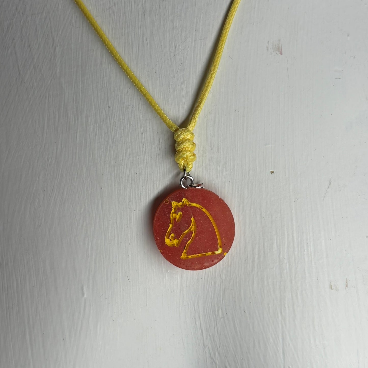 Red Knight - Handmade Resin Chess Necklace