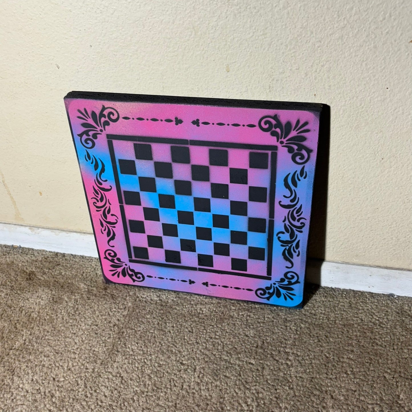 Purple Space Mesh - Painted Chess Board
