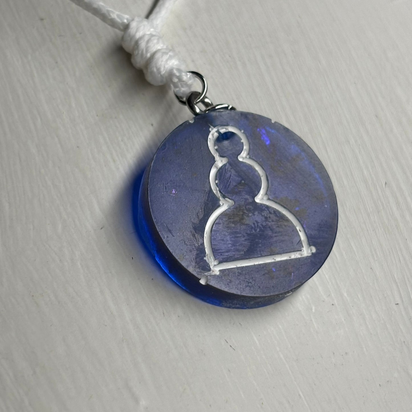 Blue Pawn - Handmade Resin Chess Necklace
