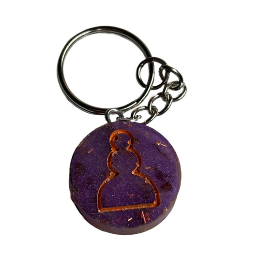 Purple Royal Pawn - Handmade Resin Keychain - Flat Edition