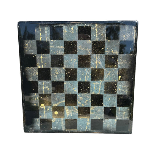 Space Alien Blue - Resin Coated Chess Board