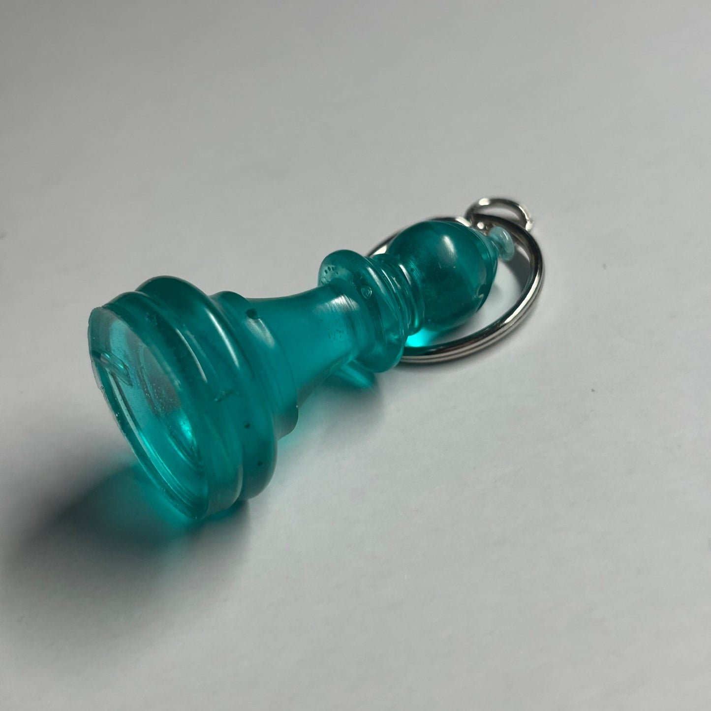 Aqua Transparent Green Bishop - Handmade Resin Keychain