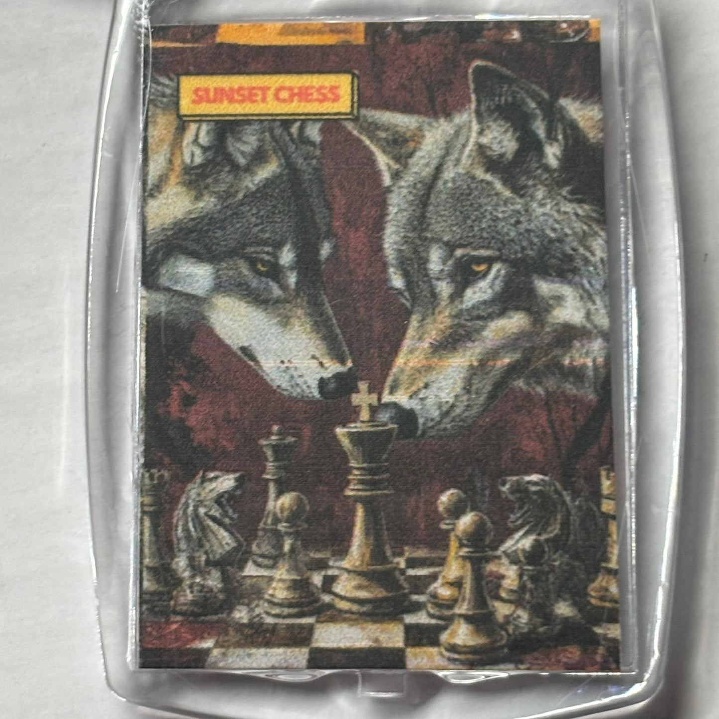 Wolves Collide - Chess  Photo Keychain