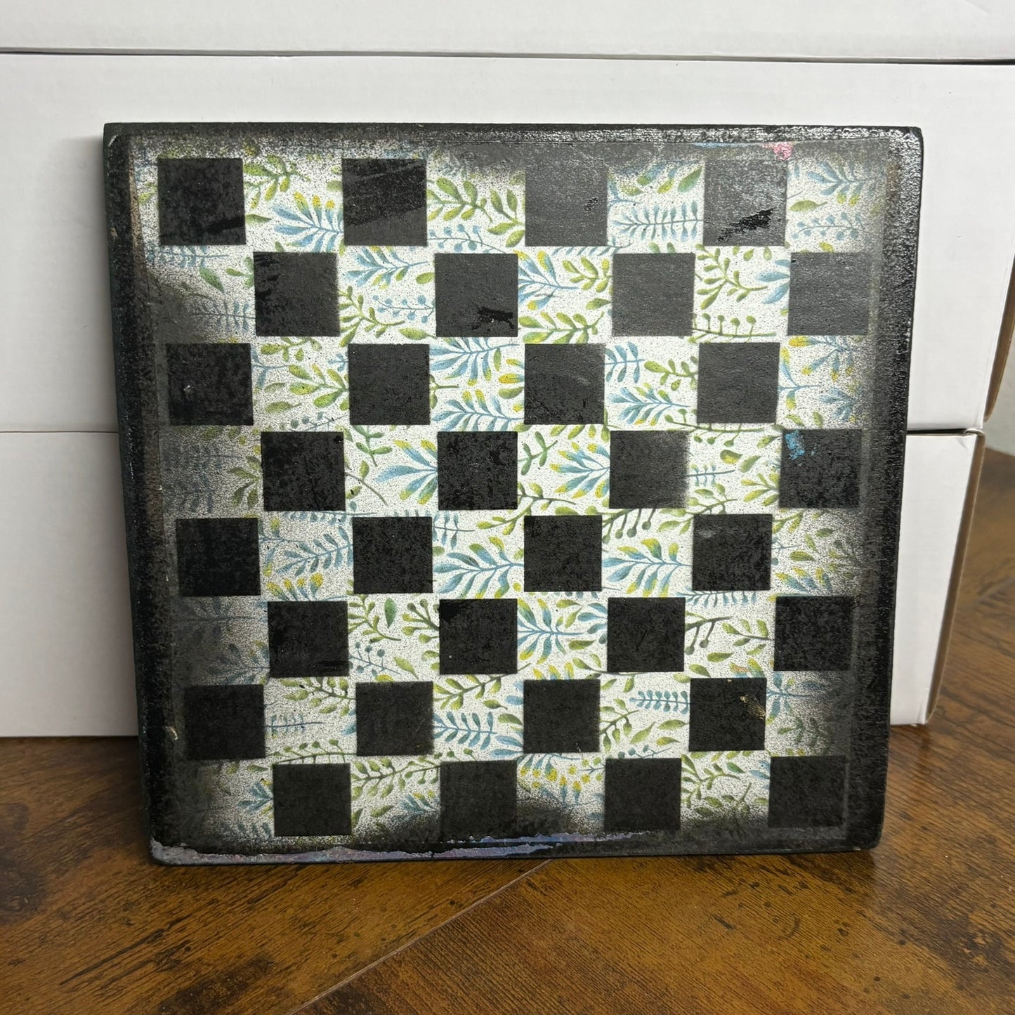 Orange Green Hue - Painted Double Sided Chess Board