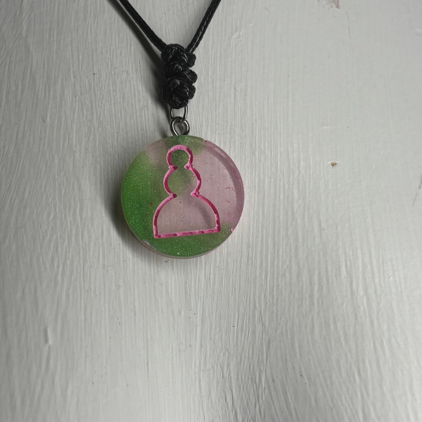 Colorful Mosh Pawn - Handmade Resin Chess Necklace