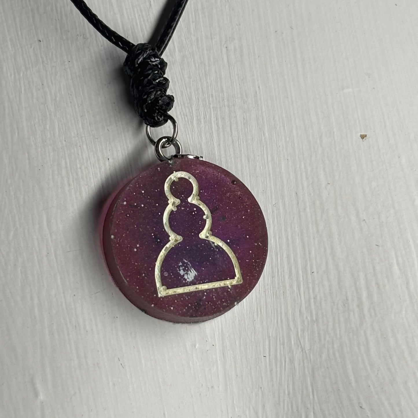 Simple Purple Pawn - Handmade Resin Chess Necklace