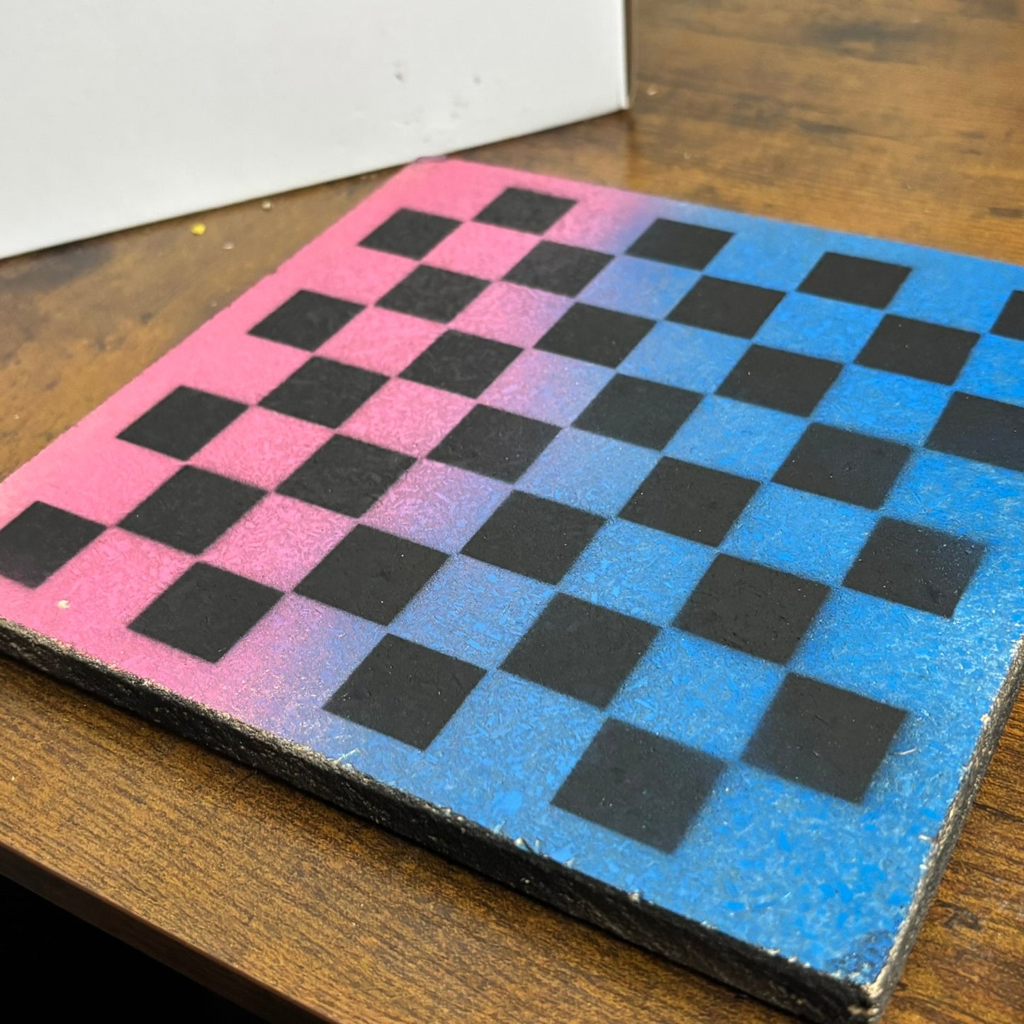 Pink & Blue - Painted Double Sided Chess Board