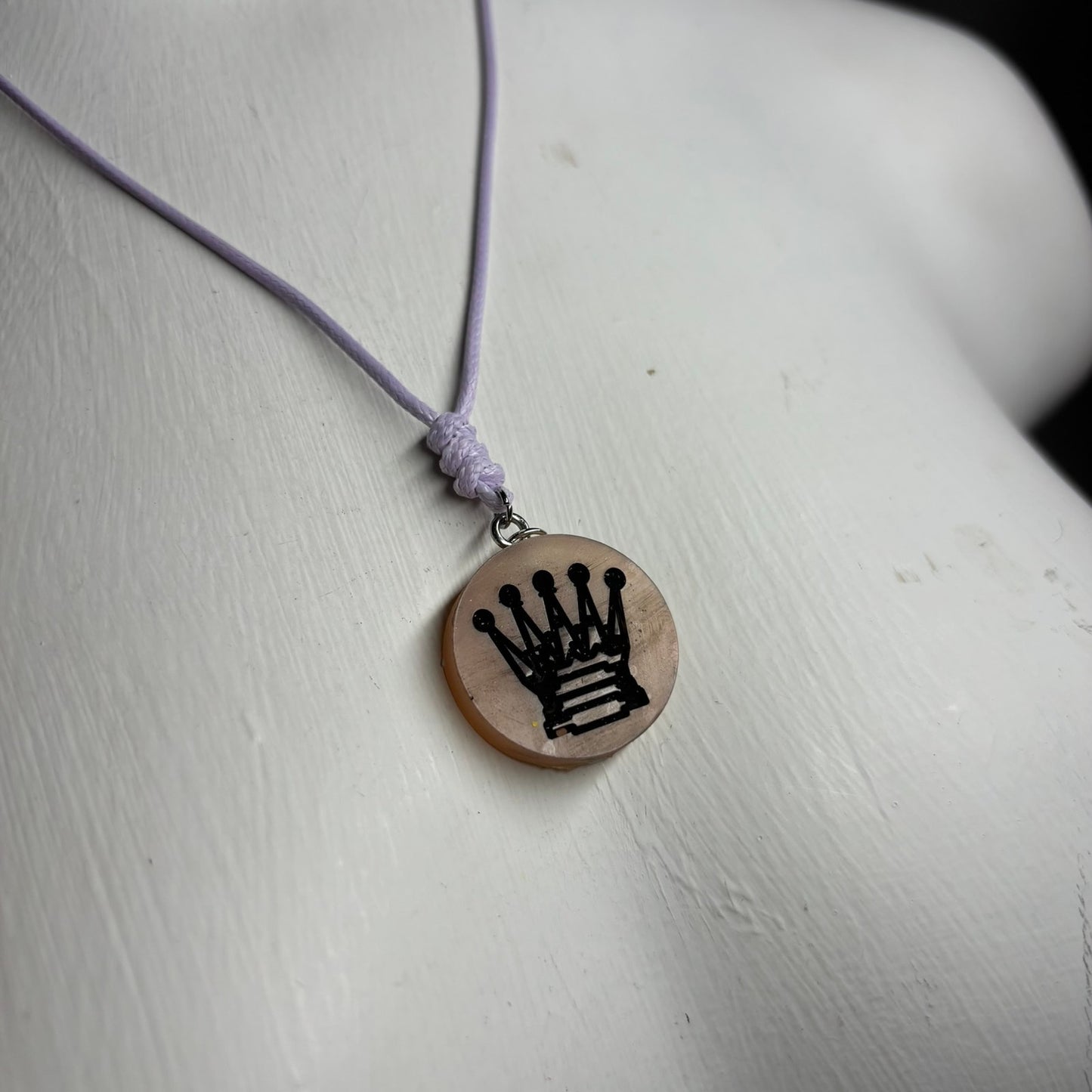 Vintage Queen - Handmade Resin Chess Necklace