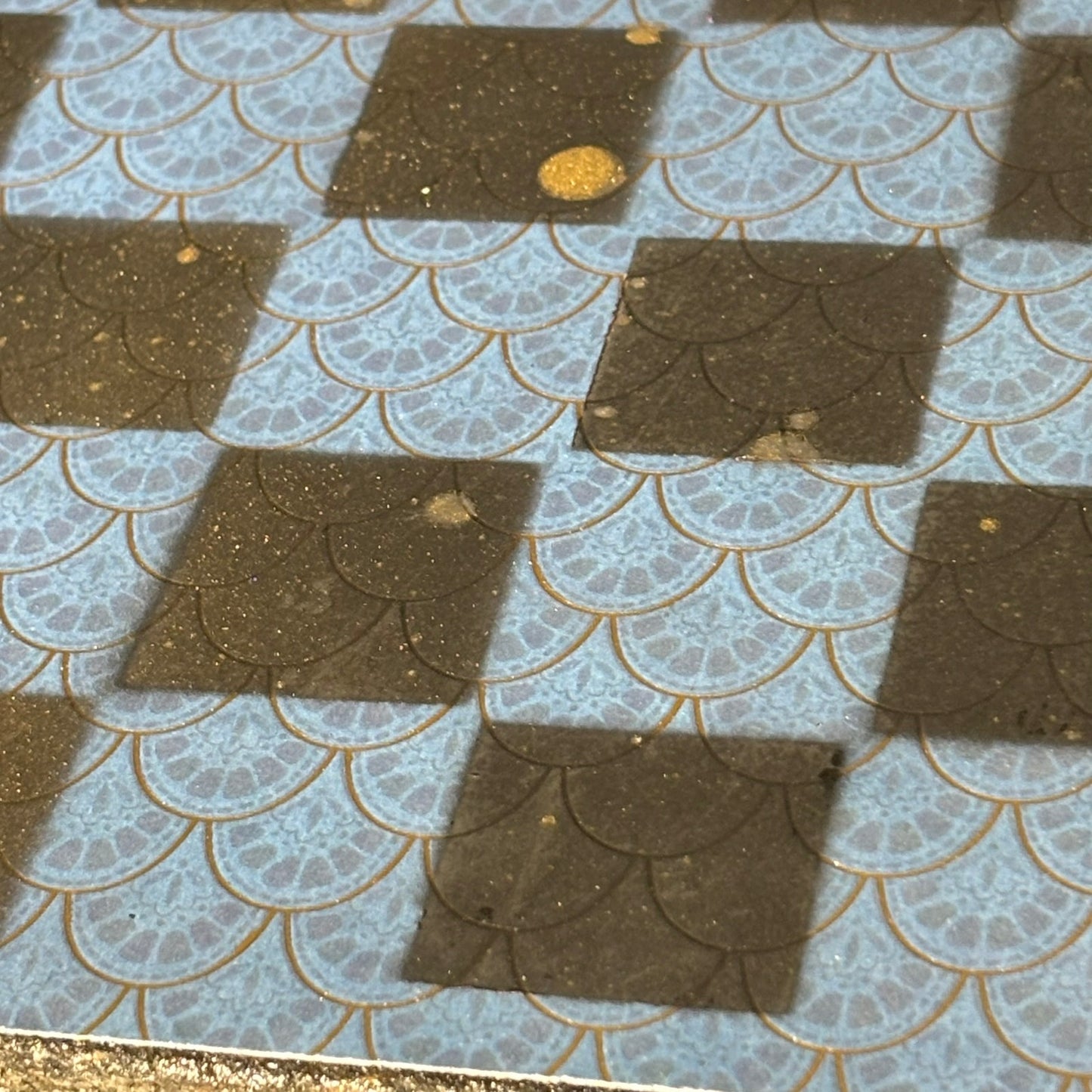 Vintage Blue Mist - Scrapbook Chess Board