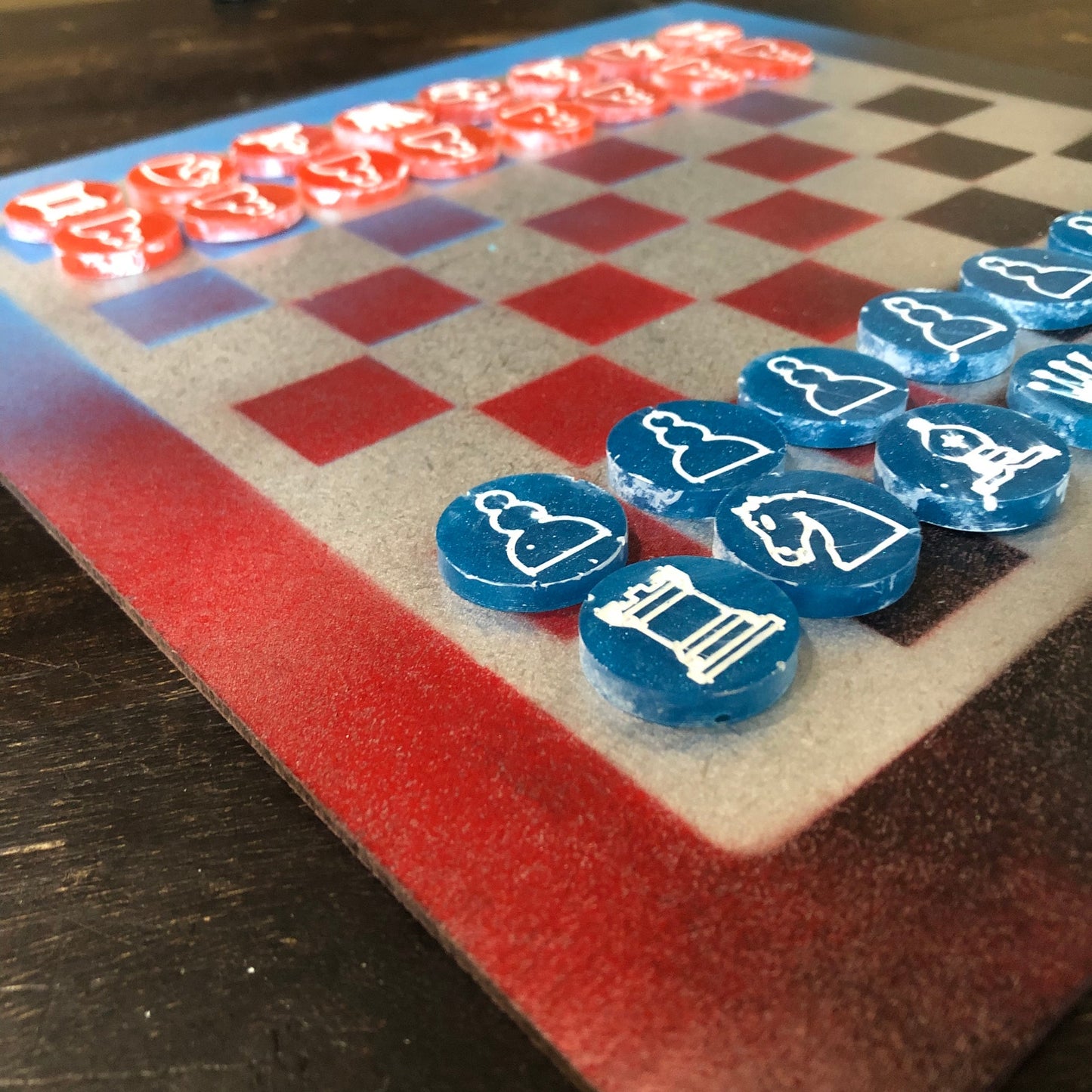 Rocket Chromed - Painted Chess Set
