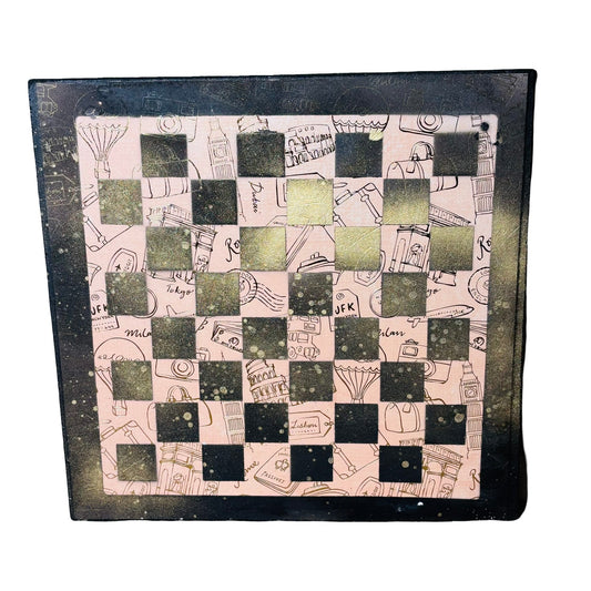 Peach Gold - Scrapbook Chess Board