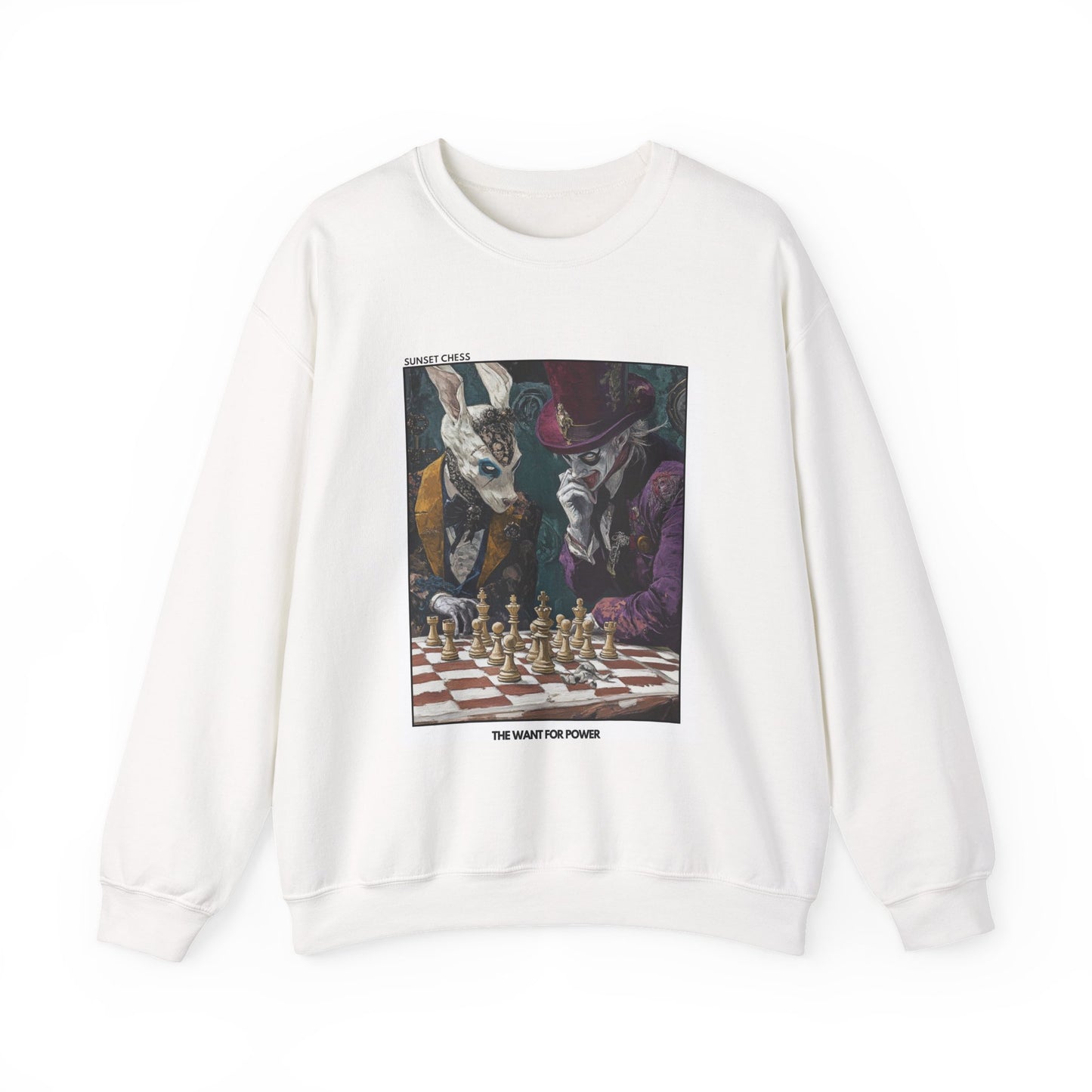 The Want For Power - White Chess Crewneck Sweater