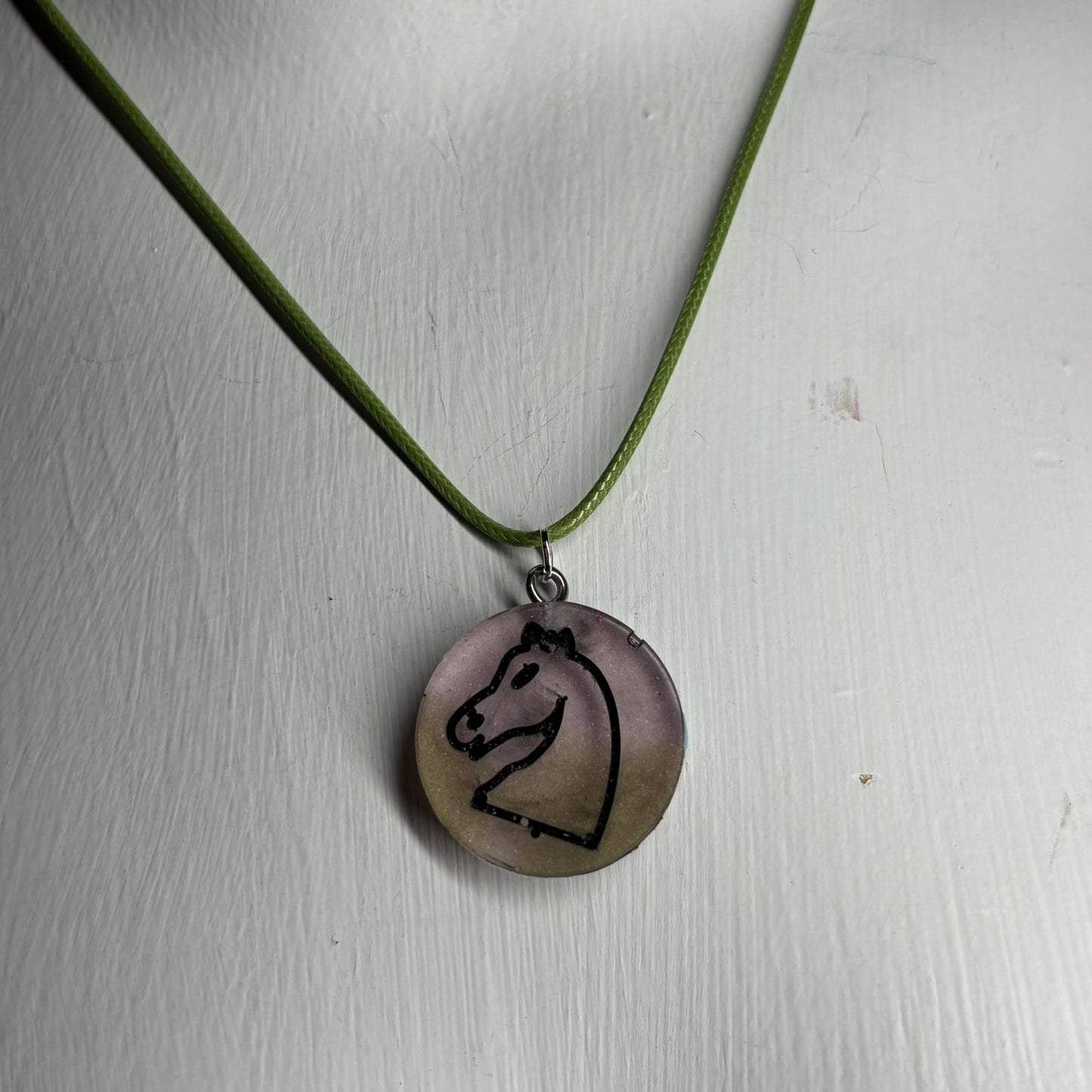 Translucent Knight - Handmade Resin Chess Necklace