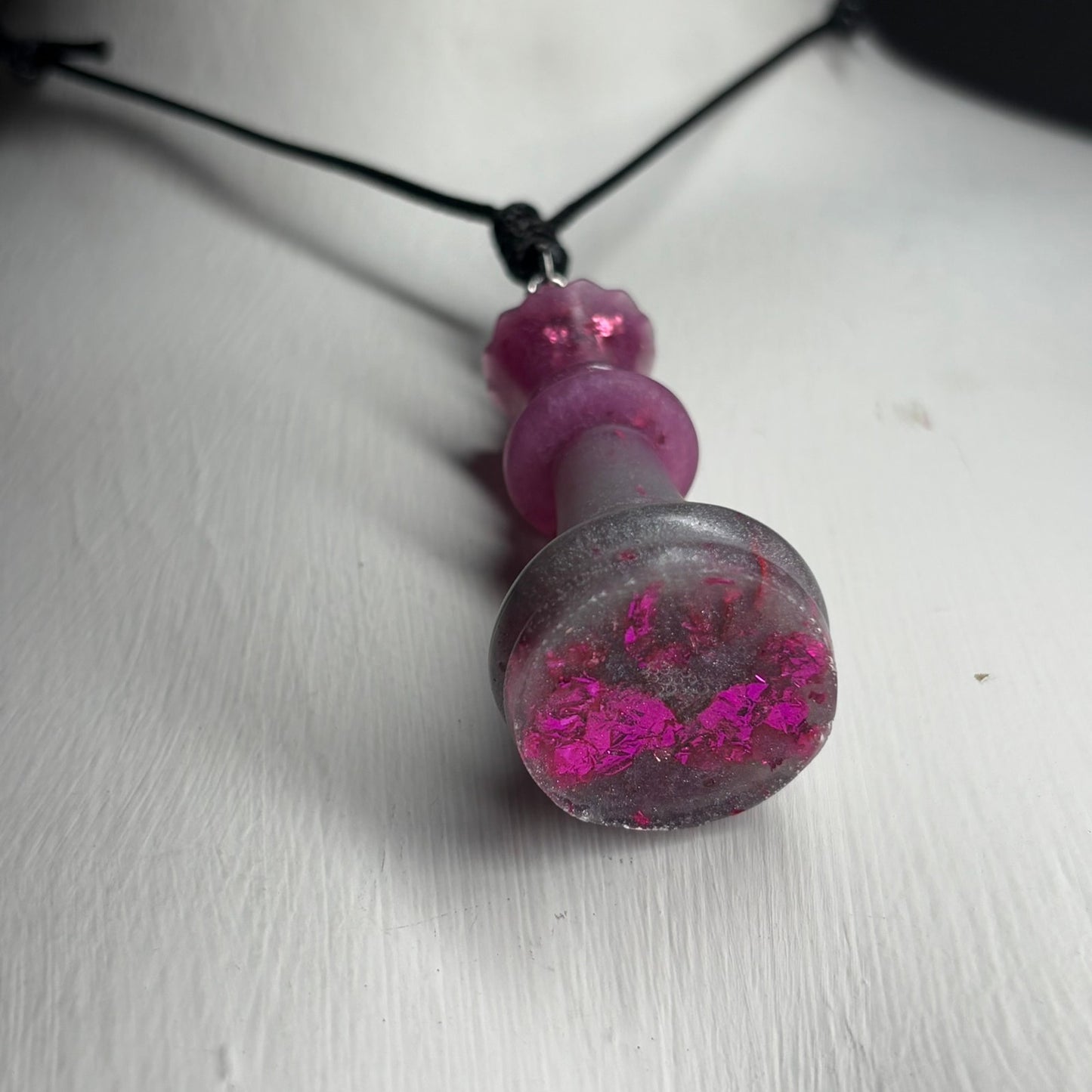 Purple Crystal Queen - Handmade Resin Chess Necklace