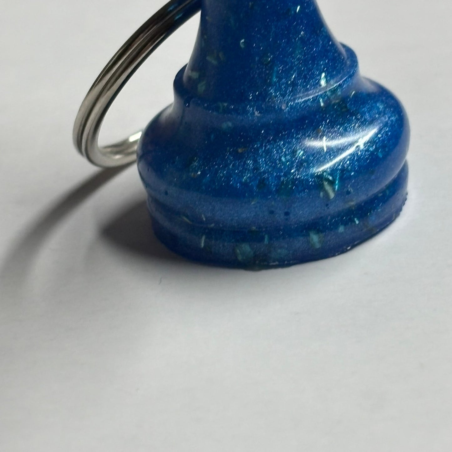 Blue Sparkle Bishop - Handmade Resin Keychain