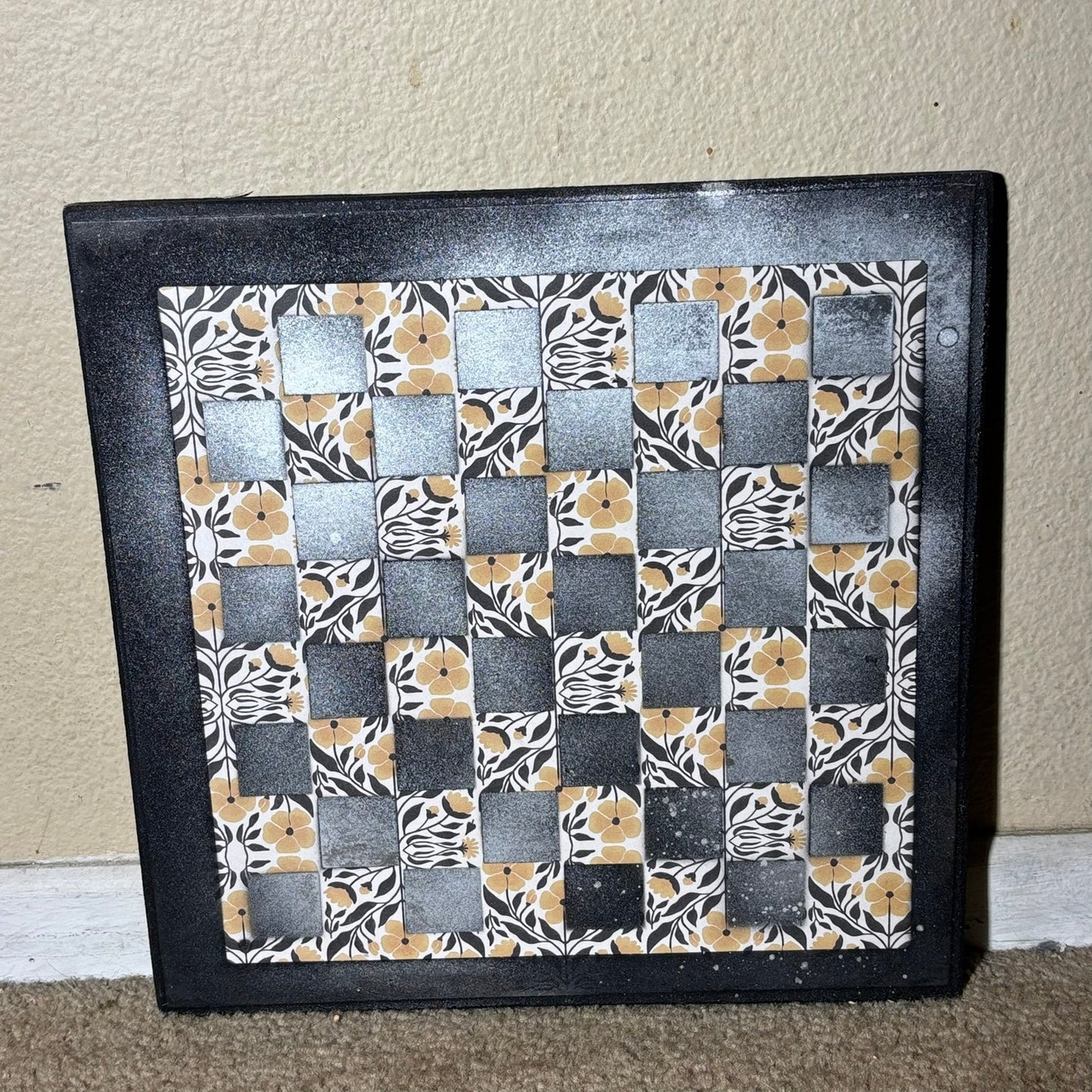 Vintage White Haze - Scrapbook Chess Board