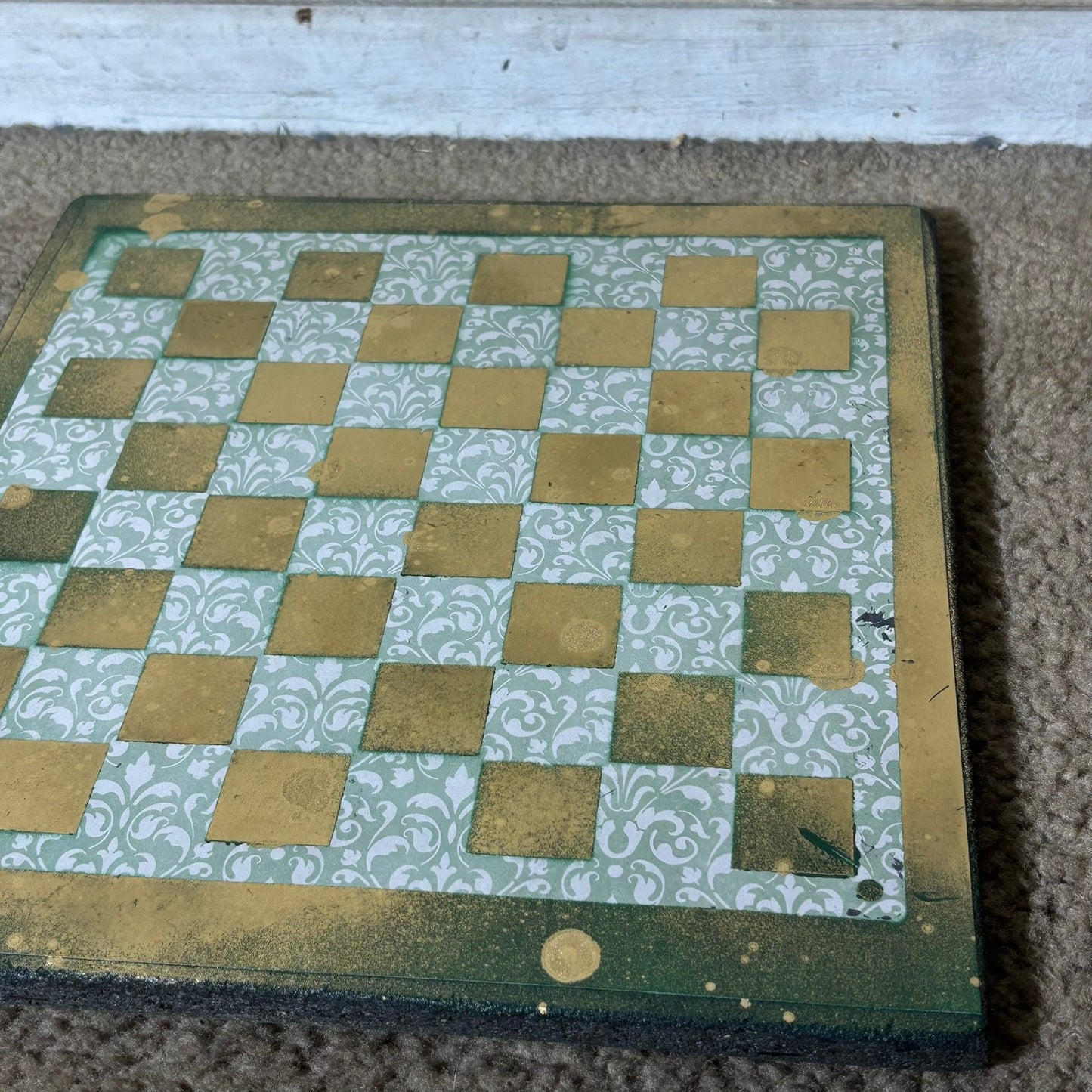 Golden Green - Scrapbook Chess Board