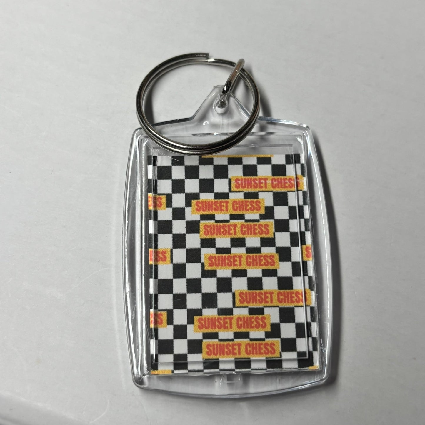 Sweet Girl - Sunset Chess Photo Keychain