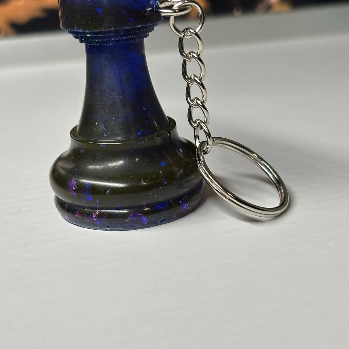 Midnight Rook - Handmade Resin Keychain - Large Edition