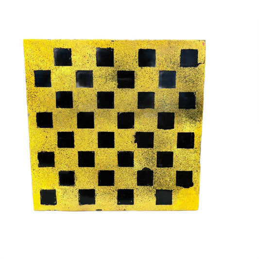 Battered Yellow - Resin Coated Chess Board
