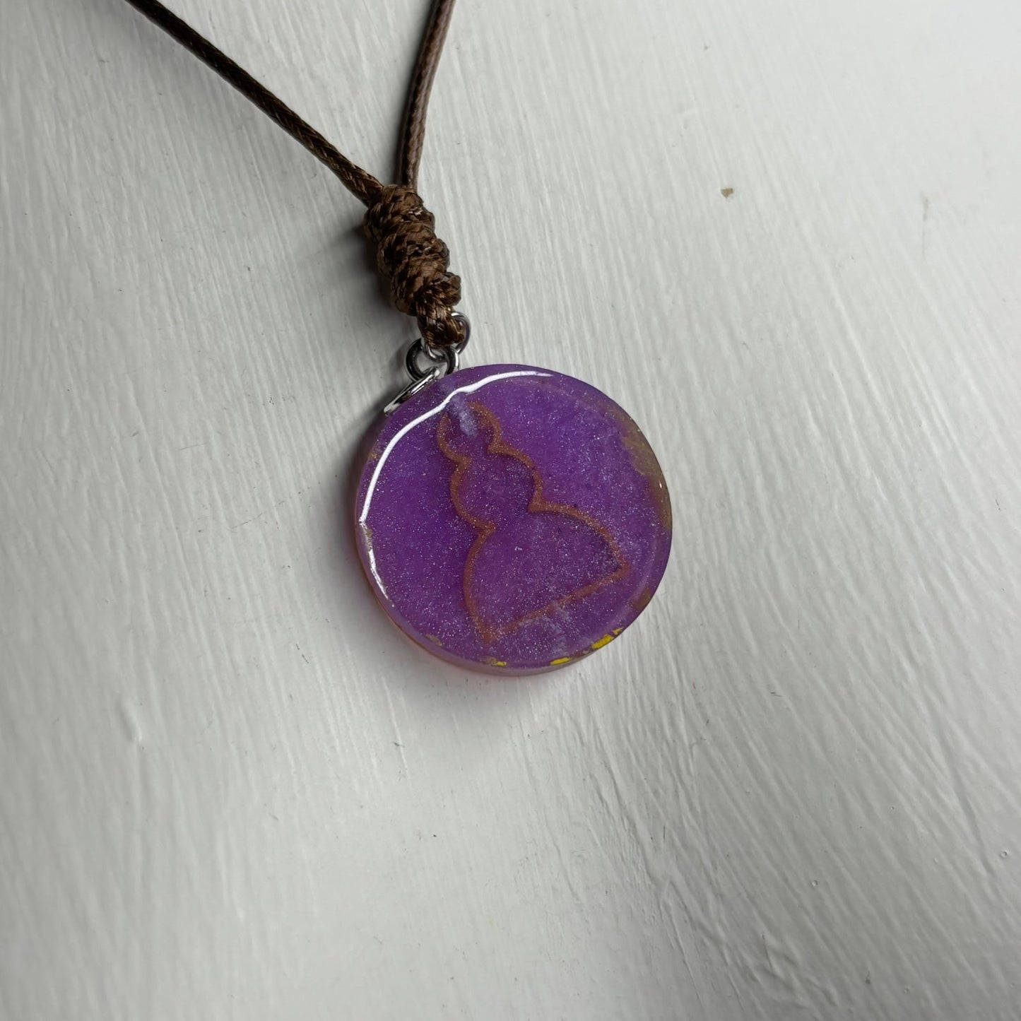 Purple Yellow Pawn - Handmade Resin Chess Necklace