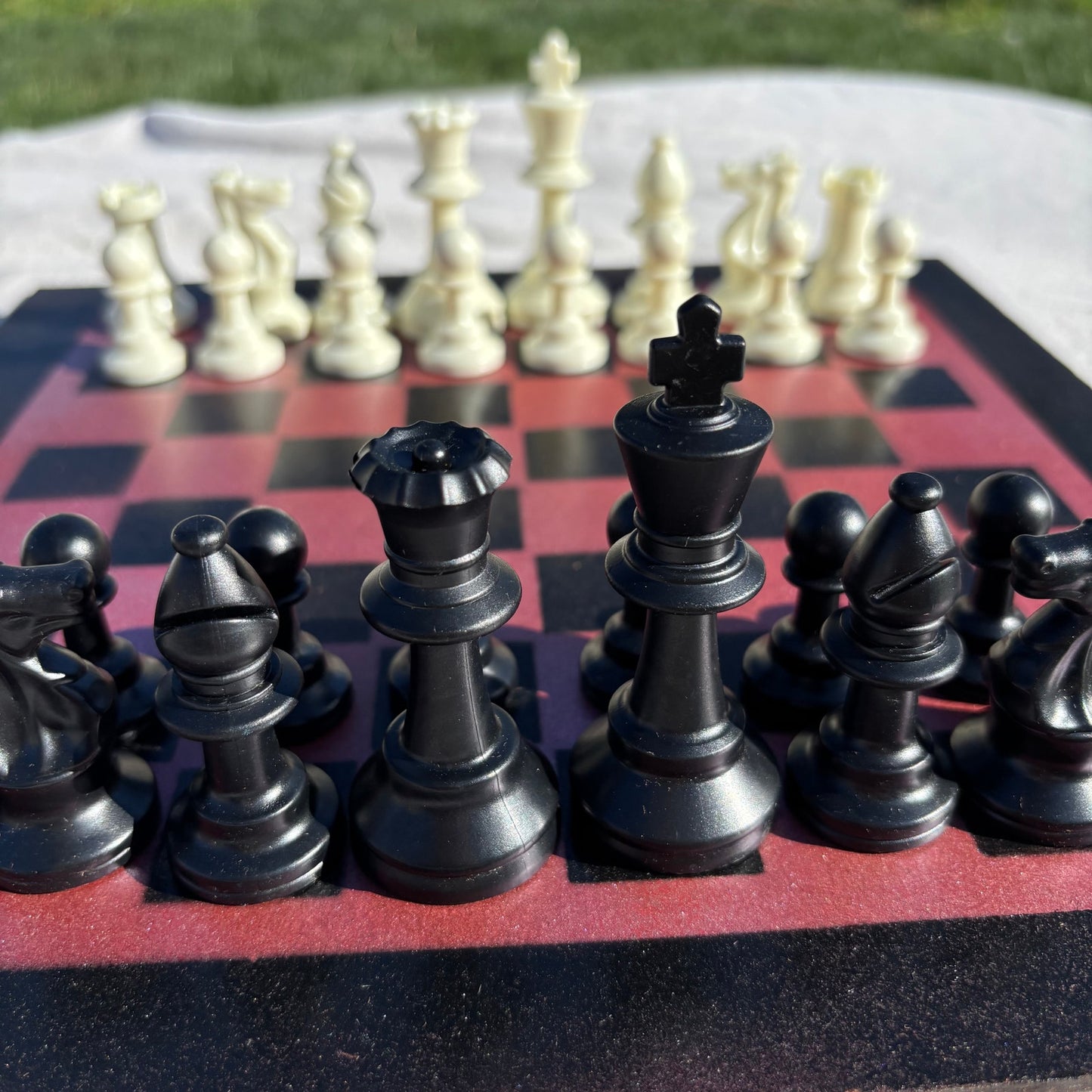 Metallic Red - Painted Chess Set