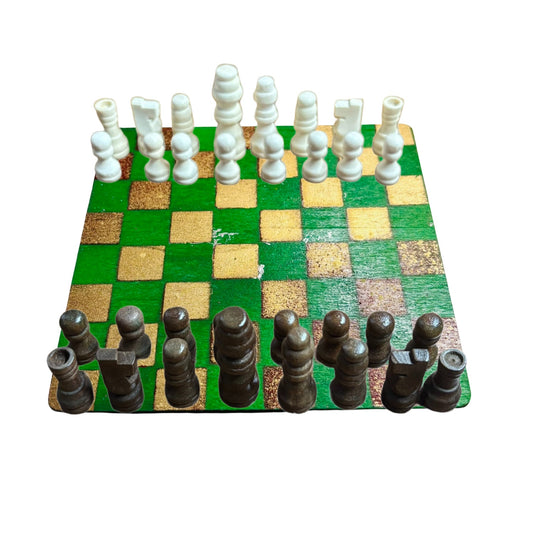 Golden Green - Mini Chess Set