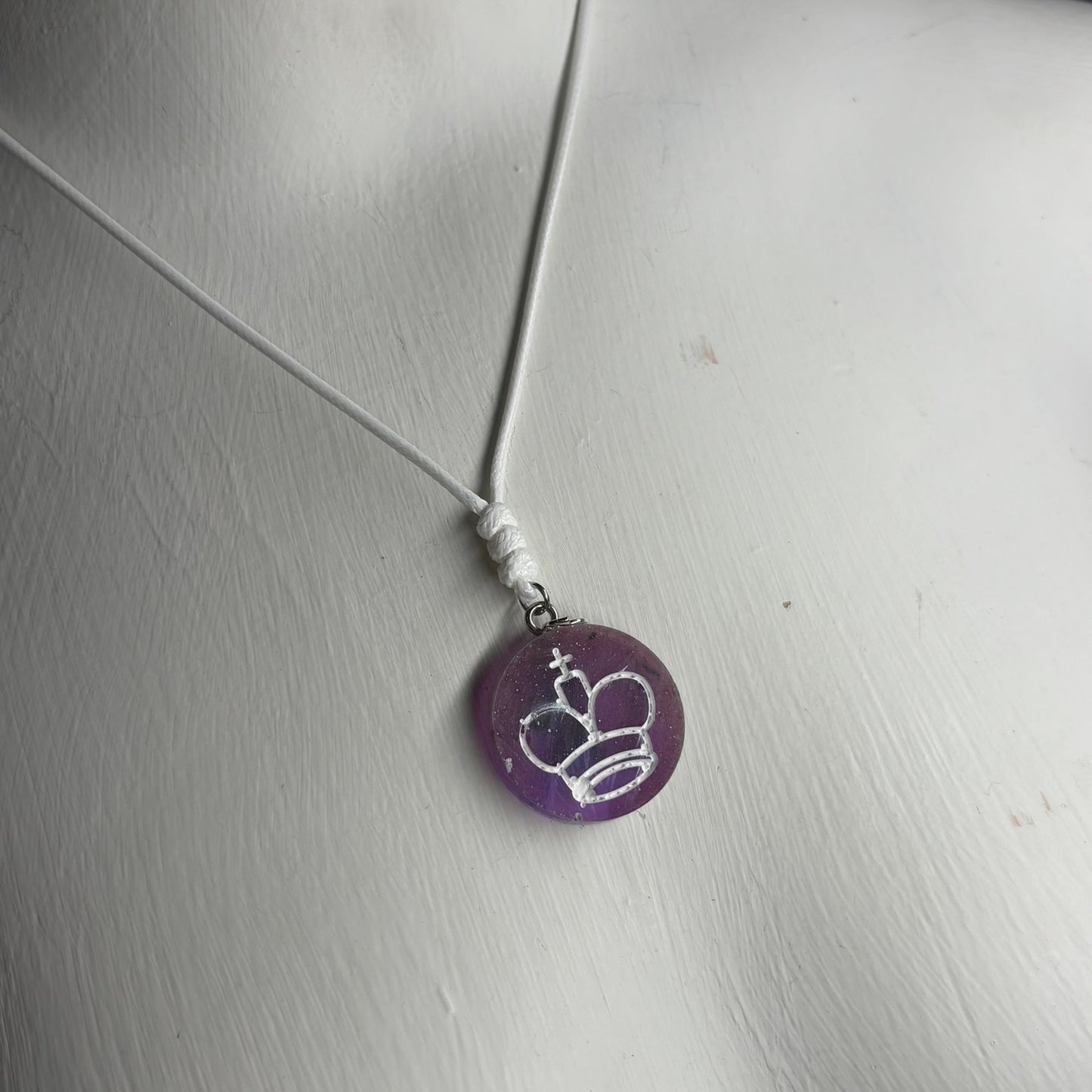 Purple King - Handmade Resin Chess Necklace