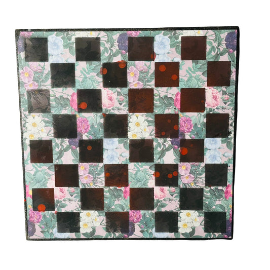 Vintage Flowers - Scrapbook Chess Board