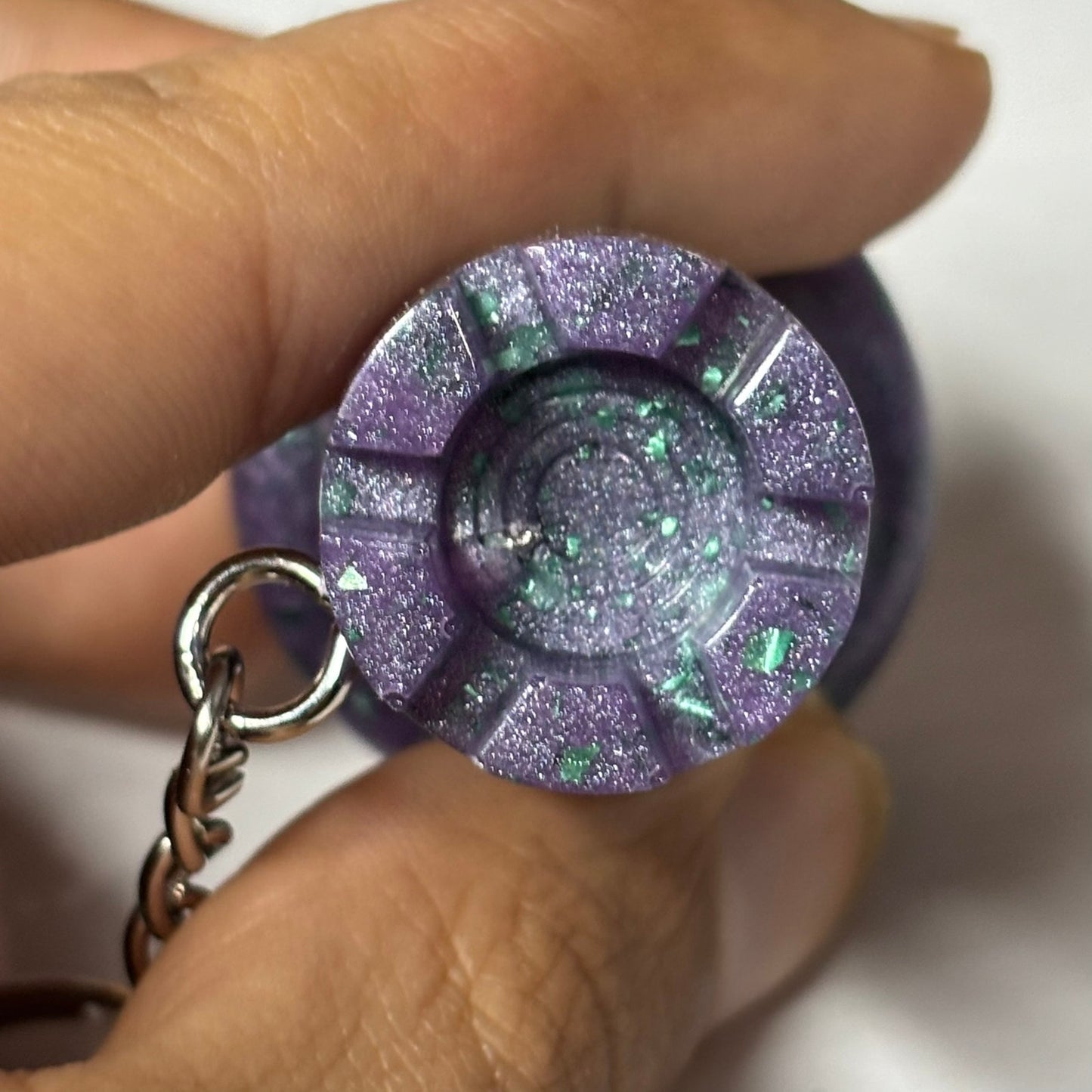 Midnight Purple Rook - Handmade Resin Keychain - Large Edition