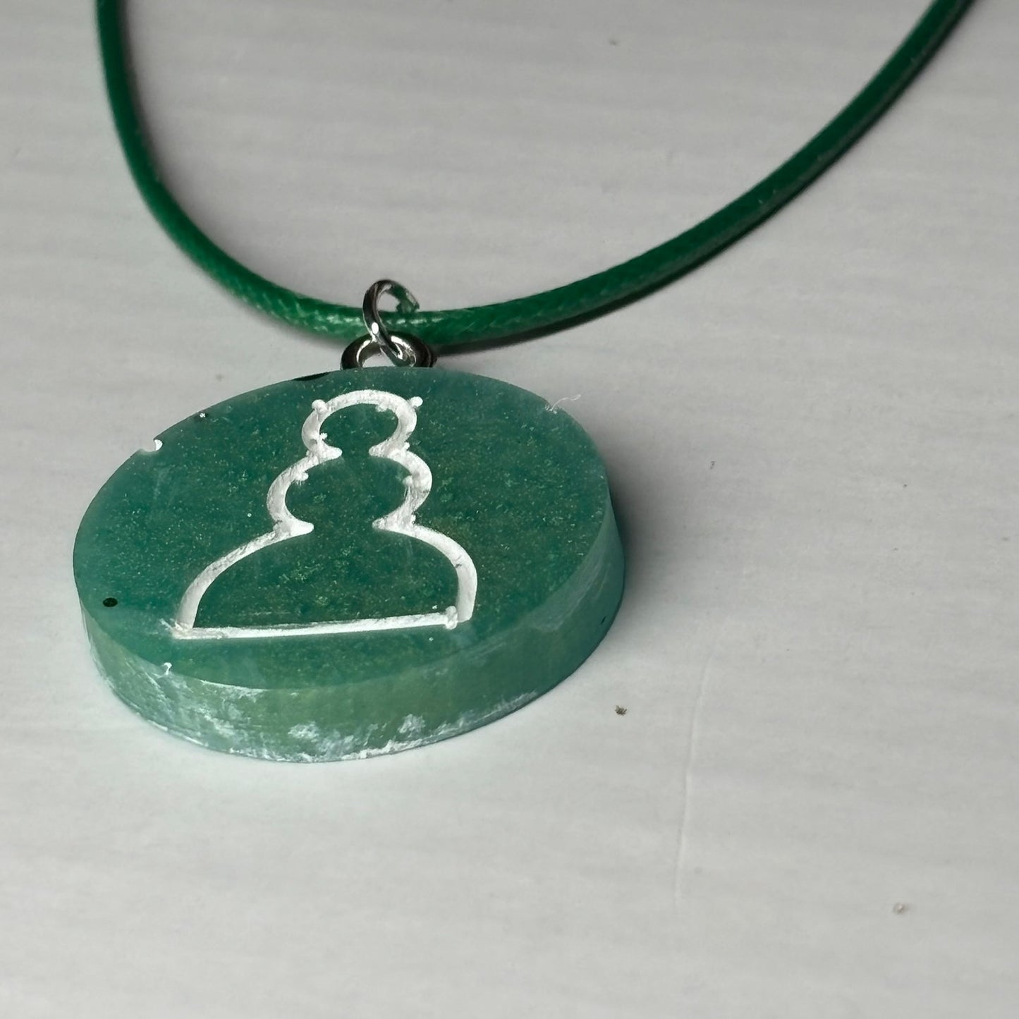 Green Pawn - Handmade Resin Chess Necklace