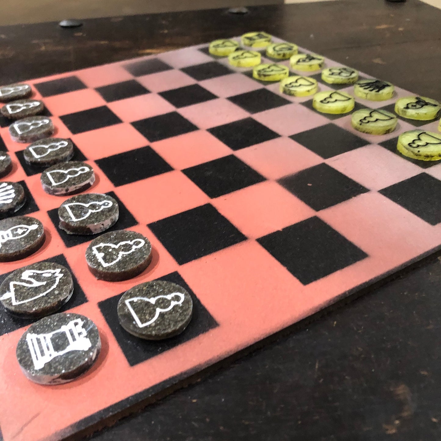 Orange Fade - Painted Chess Set