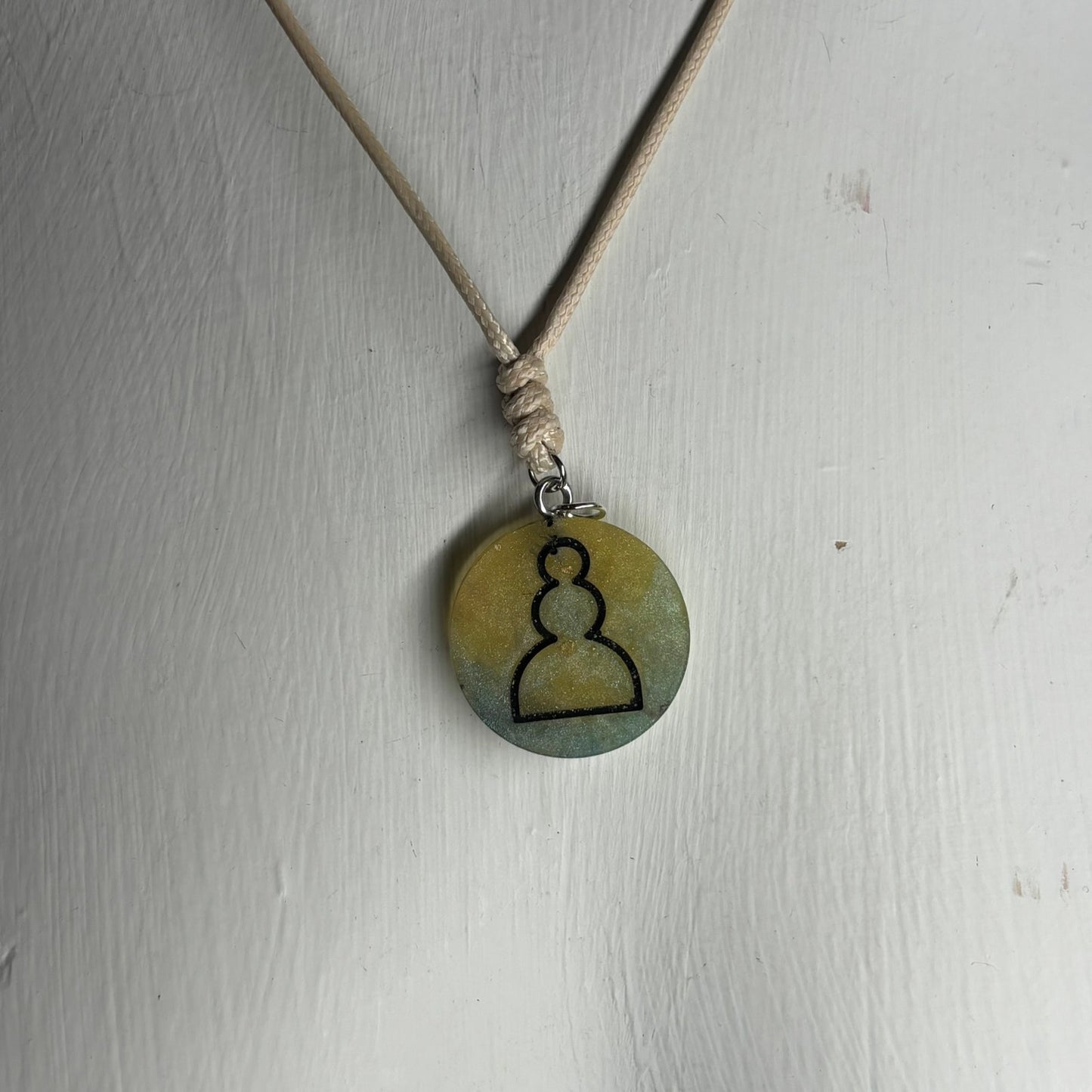 Grass Green Pawn - Handmade Resin Chess Necklace
