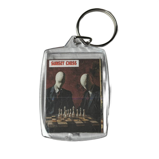 Blank Faces - Sunset Chess Photo Keychain