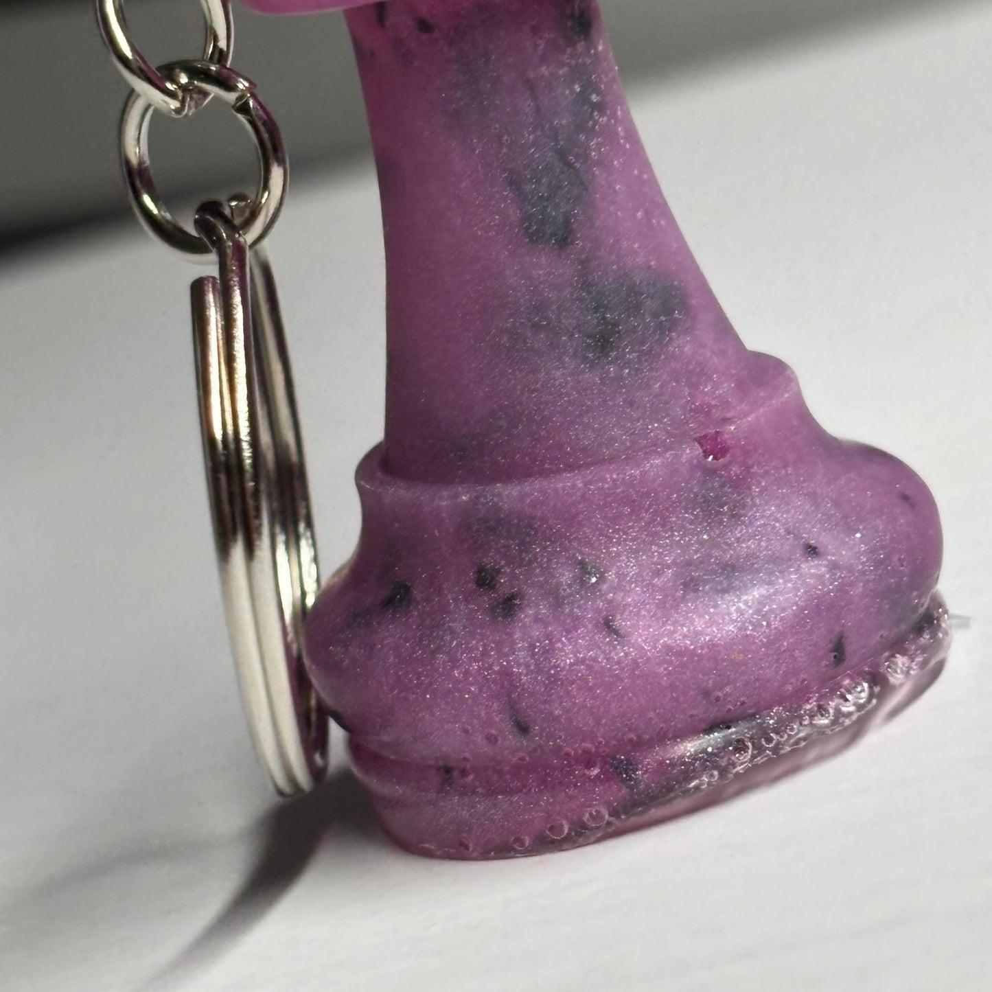 Pink Spotted King - Handmade Resin Keychain