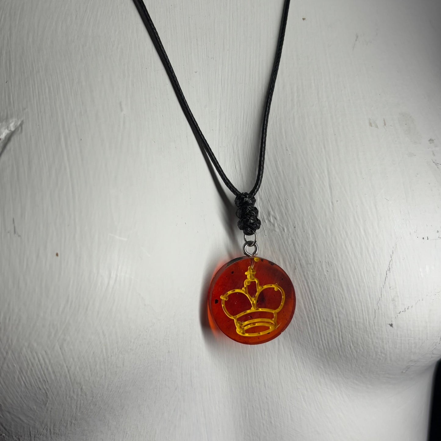 Supreme Red King - Handmade Resin Chess Necklace