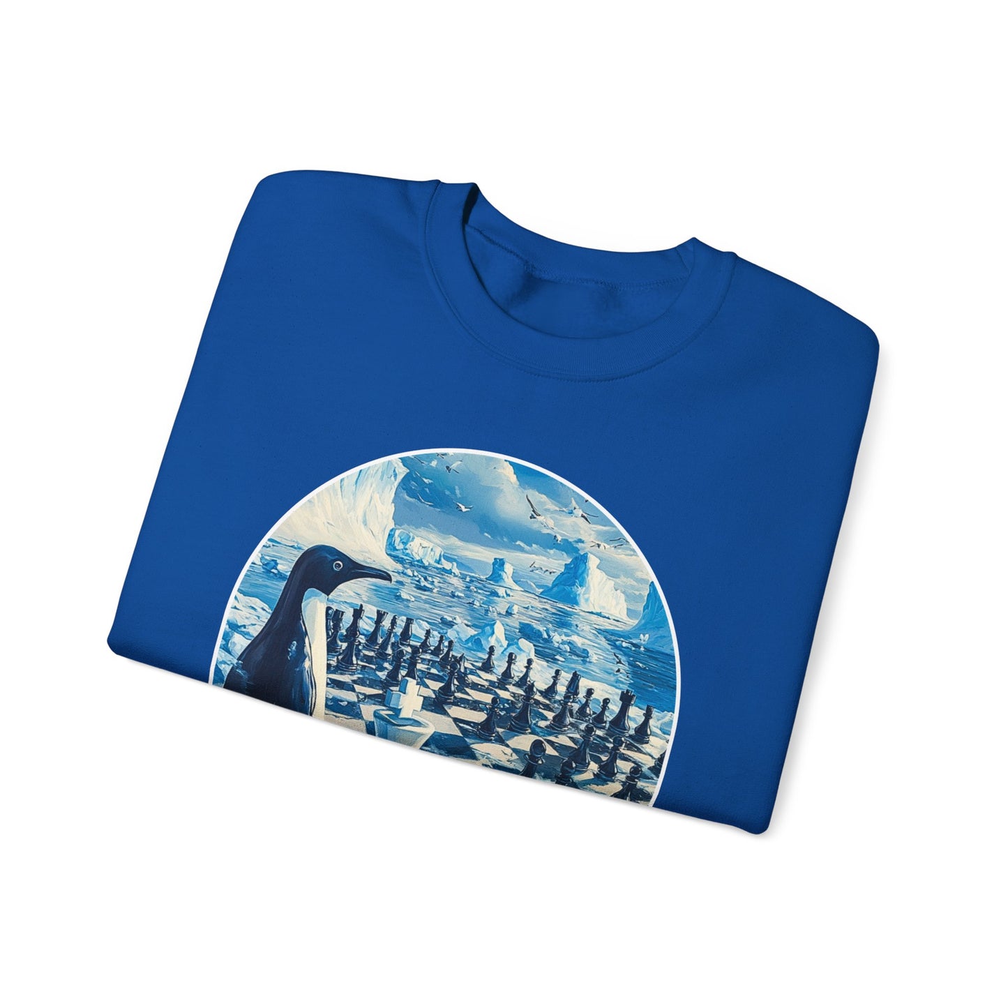 Freezing Penguins - Blue Chess Crewneck Sweater