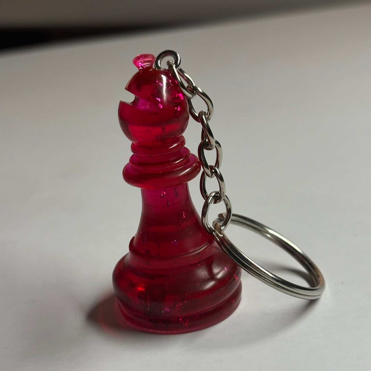 Cherry Red Bishop - Handmade Resin Keychain