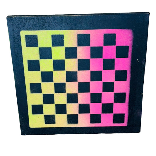 Lime Green Pink - Painted Chess Board