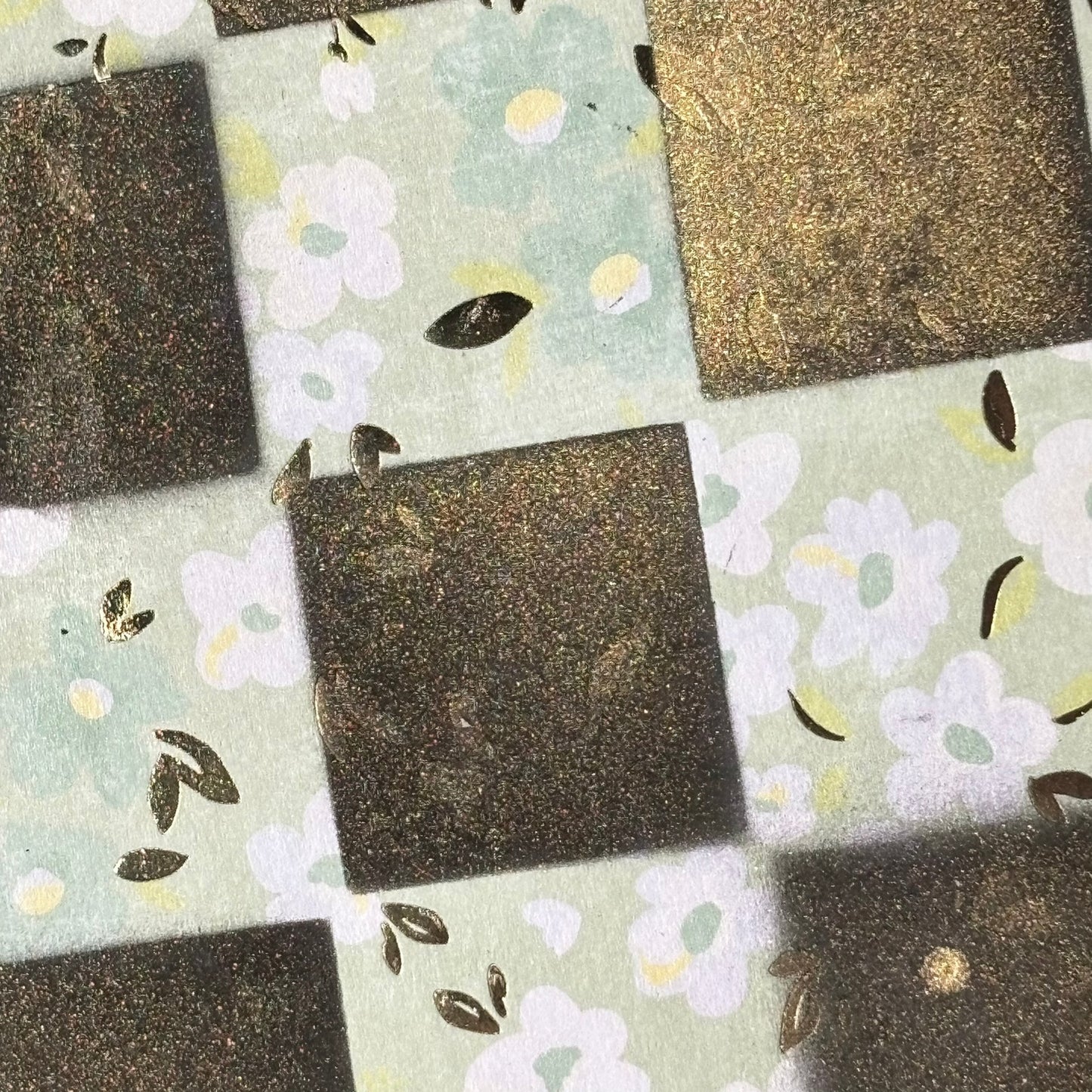 Mint Green Flower - Scrapbook Chess Board