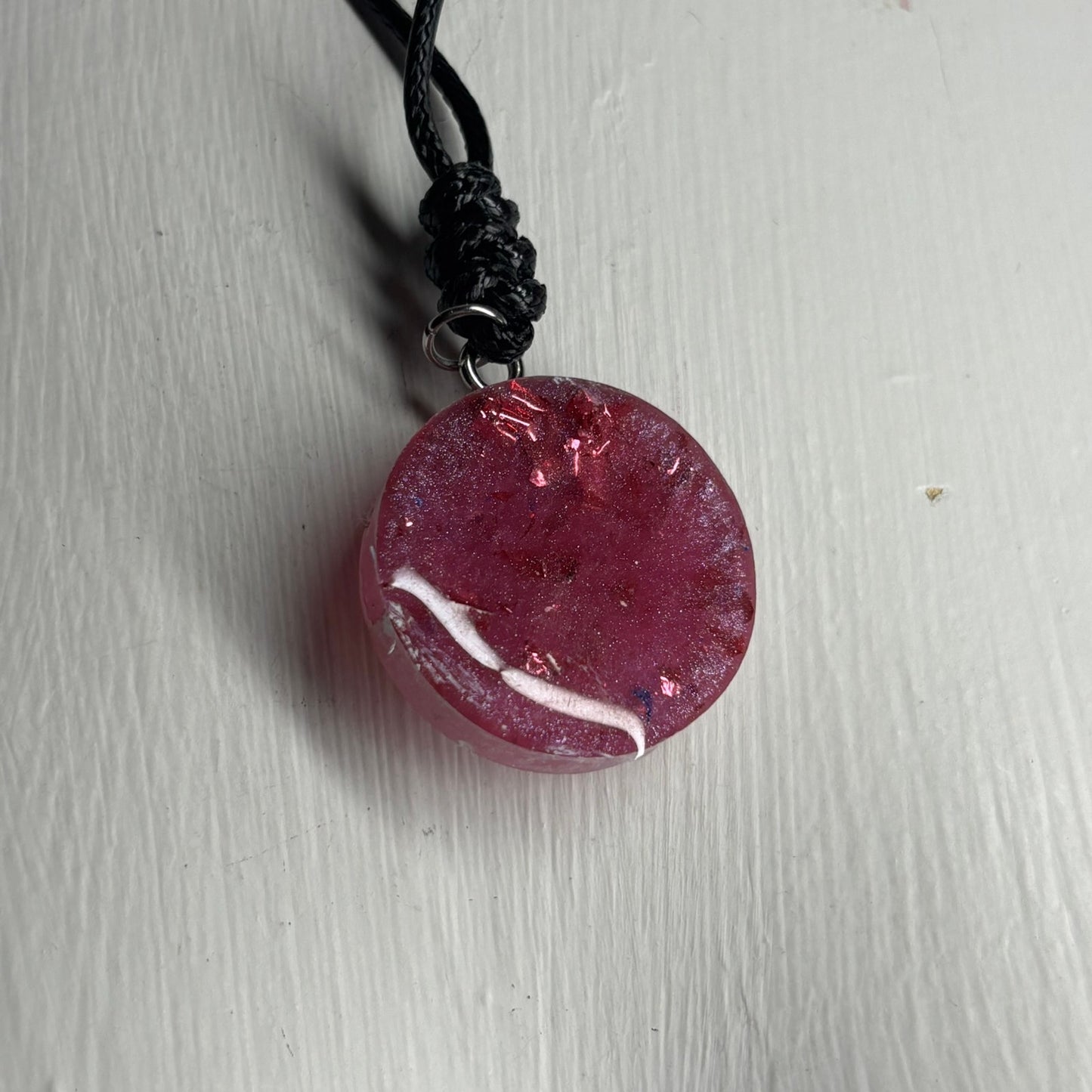 Purple Glitter Bishop - Handmade Resin Chess Necklace