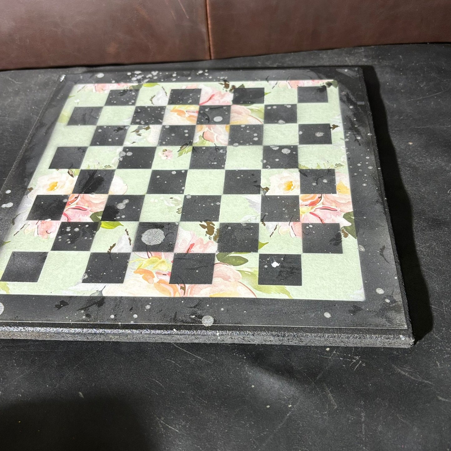 Mint Green Pink - Scrapbook Chess Board