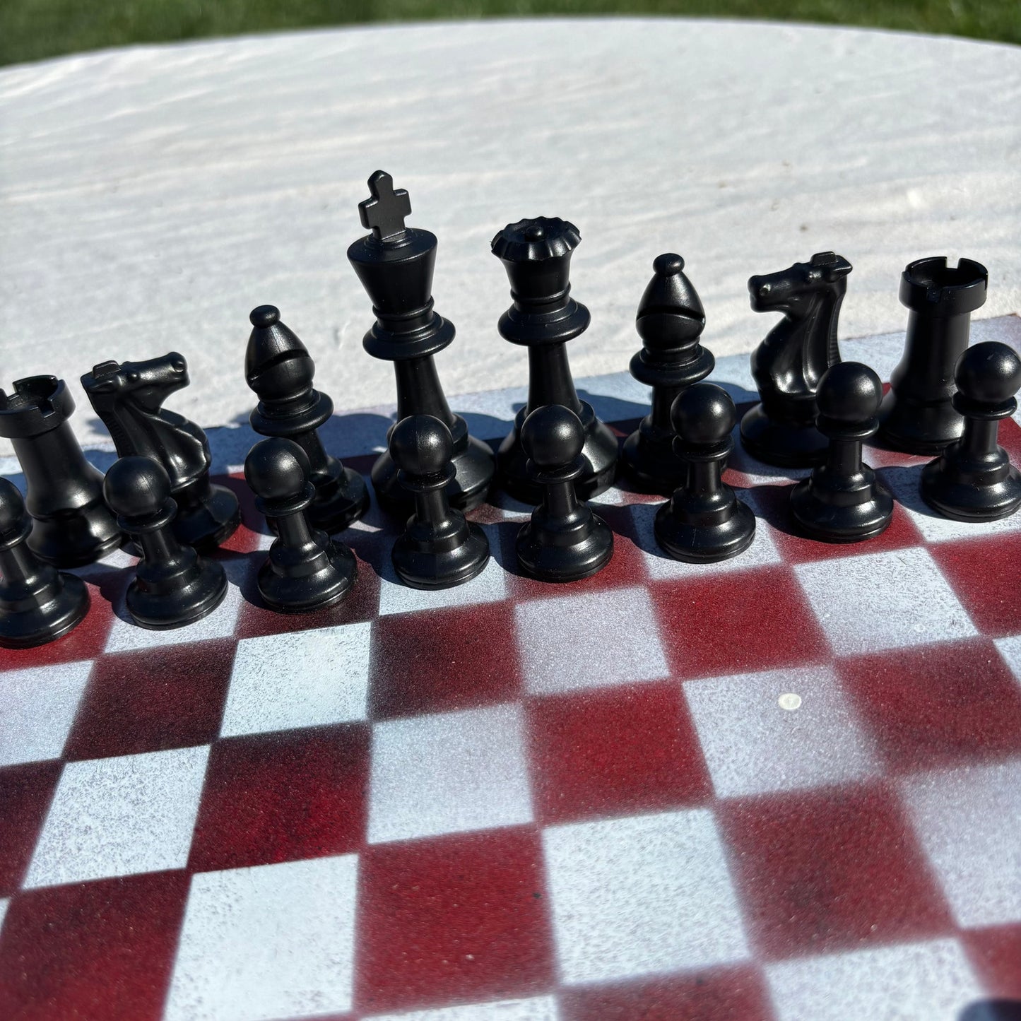 Mushed Red - Painted Chess Set